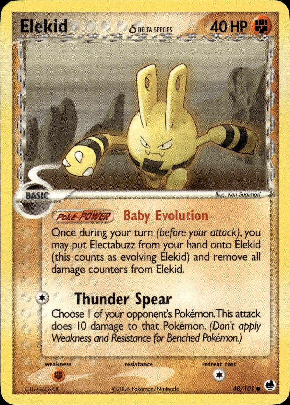 Elekid 48/101 Common Dragon Frontiers Pokemon Lightly Played