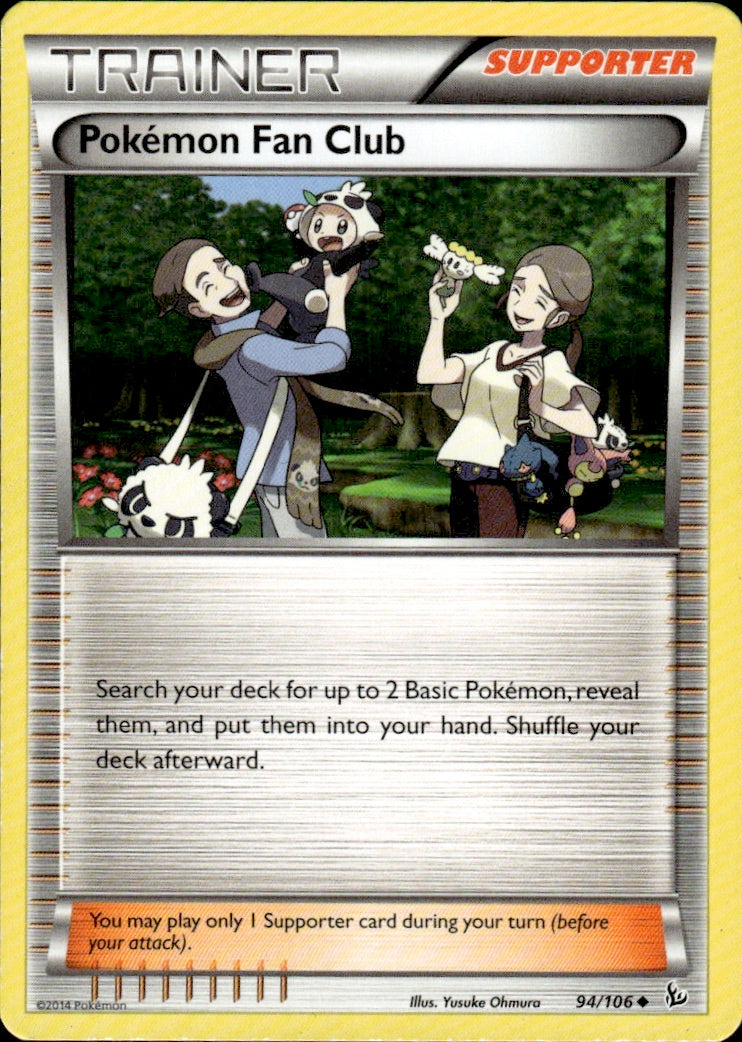 Pokemon Fan Club 94/106 Uncommon Flashfire Pokemon Lightly Played