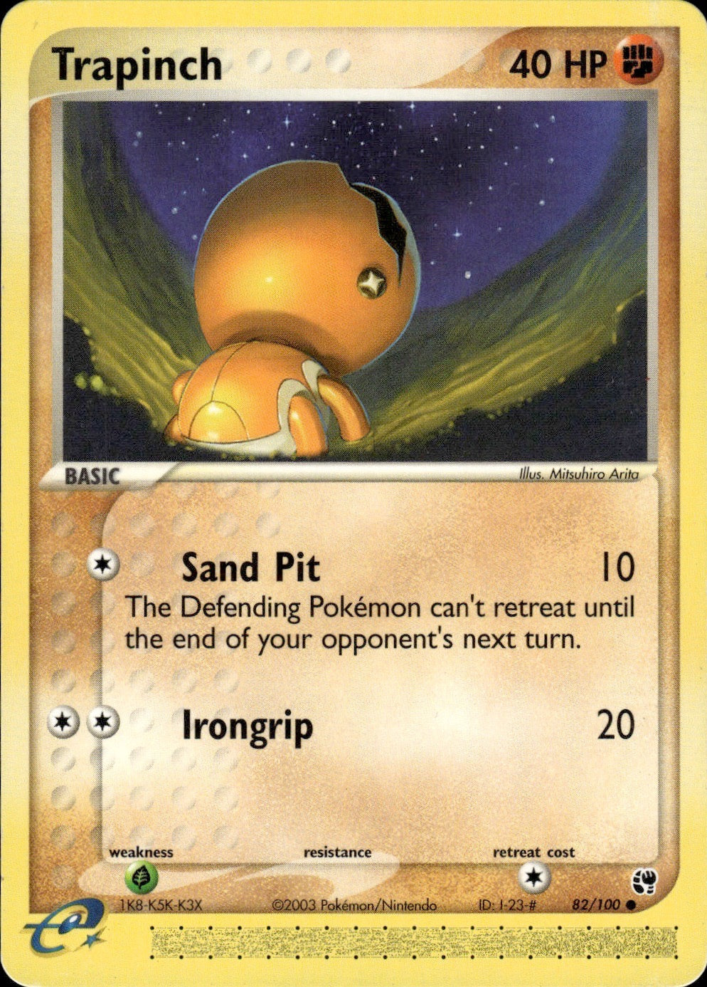 Trapinch 82/100 Common Sandstorm Pokemon Lightly Played