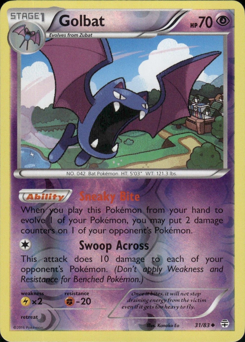Golbat 31/83 Uncommon Generations Pokemon Reverse Holo Lightly Played