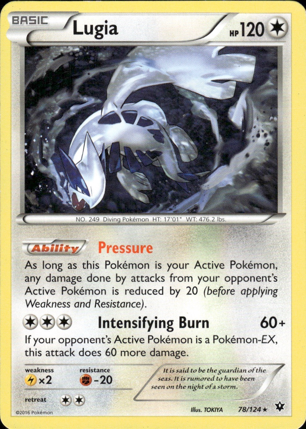 Lugia 78/124 Rare Fates Collide Pokemon Lightly Played