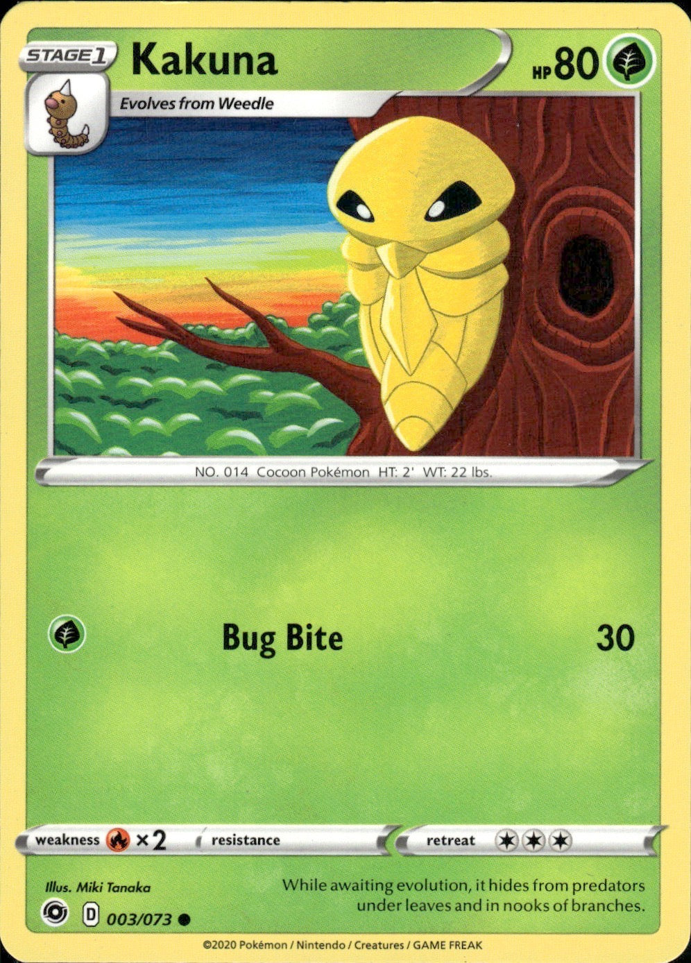 Kakuna 003/073 Common Champion's Path Pokemon Lightly Played