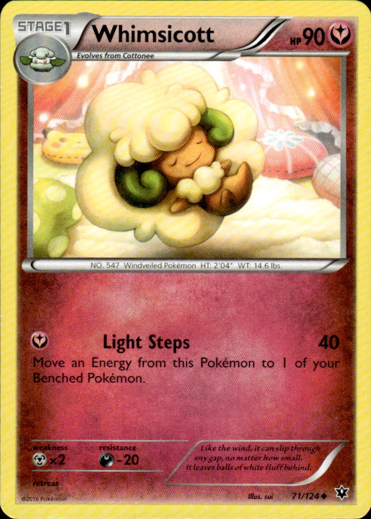 Whimsicott 71/124 Uncommon Fates Collide Pokemon Lightly Played
