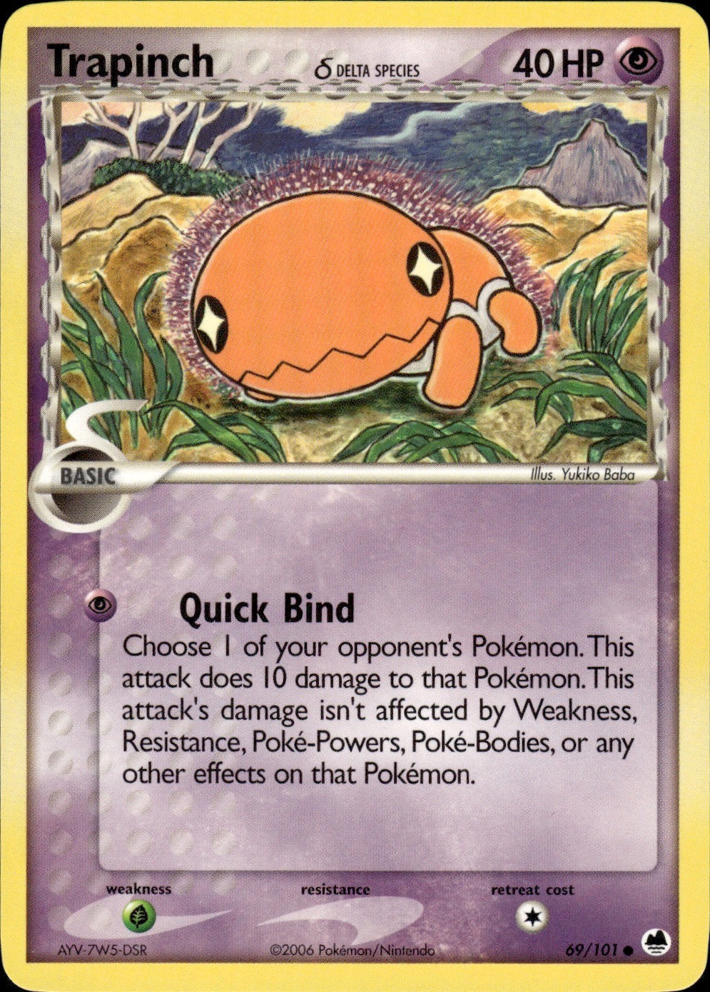 Trapinch 69/101 Common Dragon Frontiers Pokemon Lightly Played