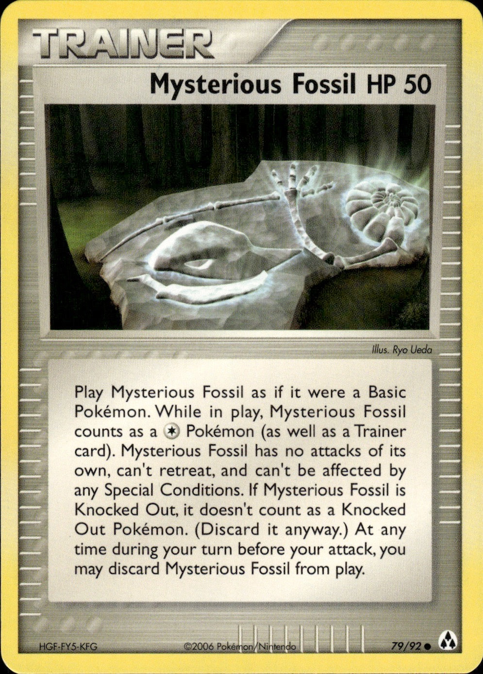 Mysterious Fossil 79/92 Common Legend Maker Pokemon Lightly Played