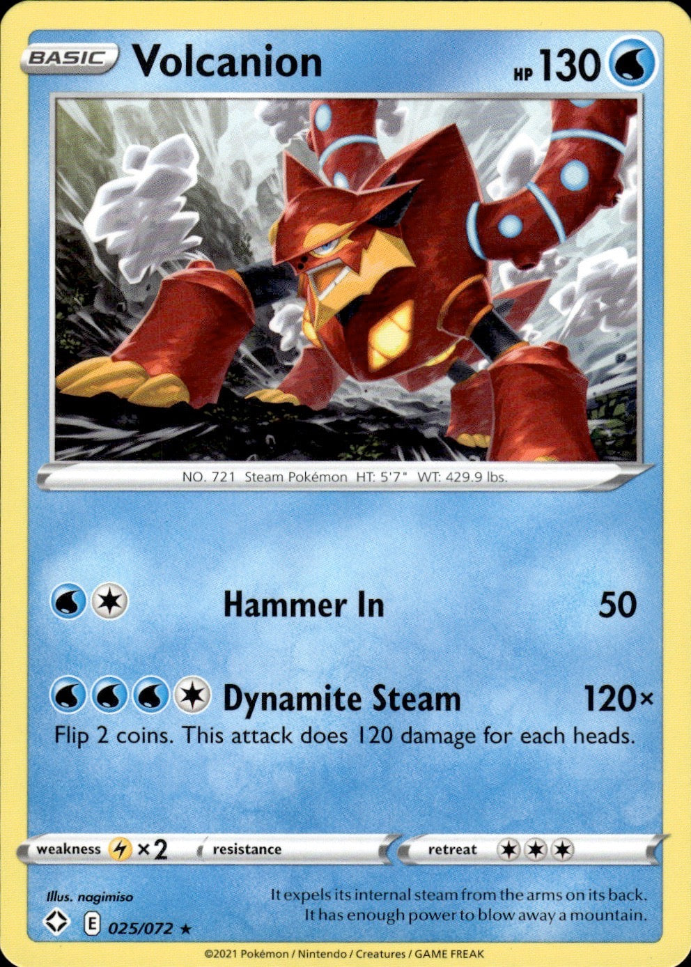 Volcanion 025/072 Rare Shining Fates Pokemon Lightly Played