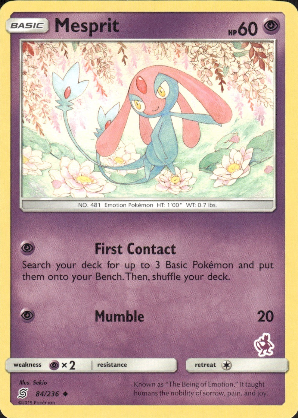 Mesprit - 84/236 (Mewtwo Stamped) 084/236 Promo Battle Academy Pokemon LP