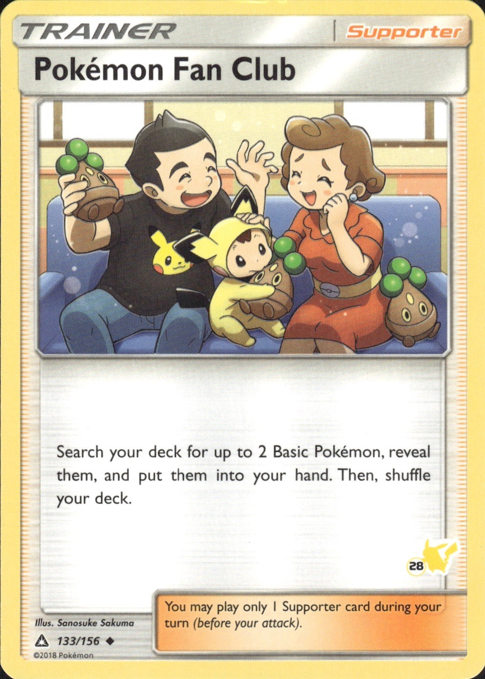 Pokemon Fan Club (#28 Pikachu Stamped) 133/156 Promo Battle Academy Pokemon LP