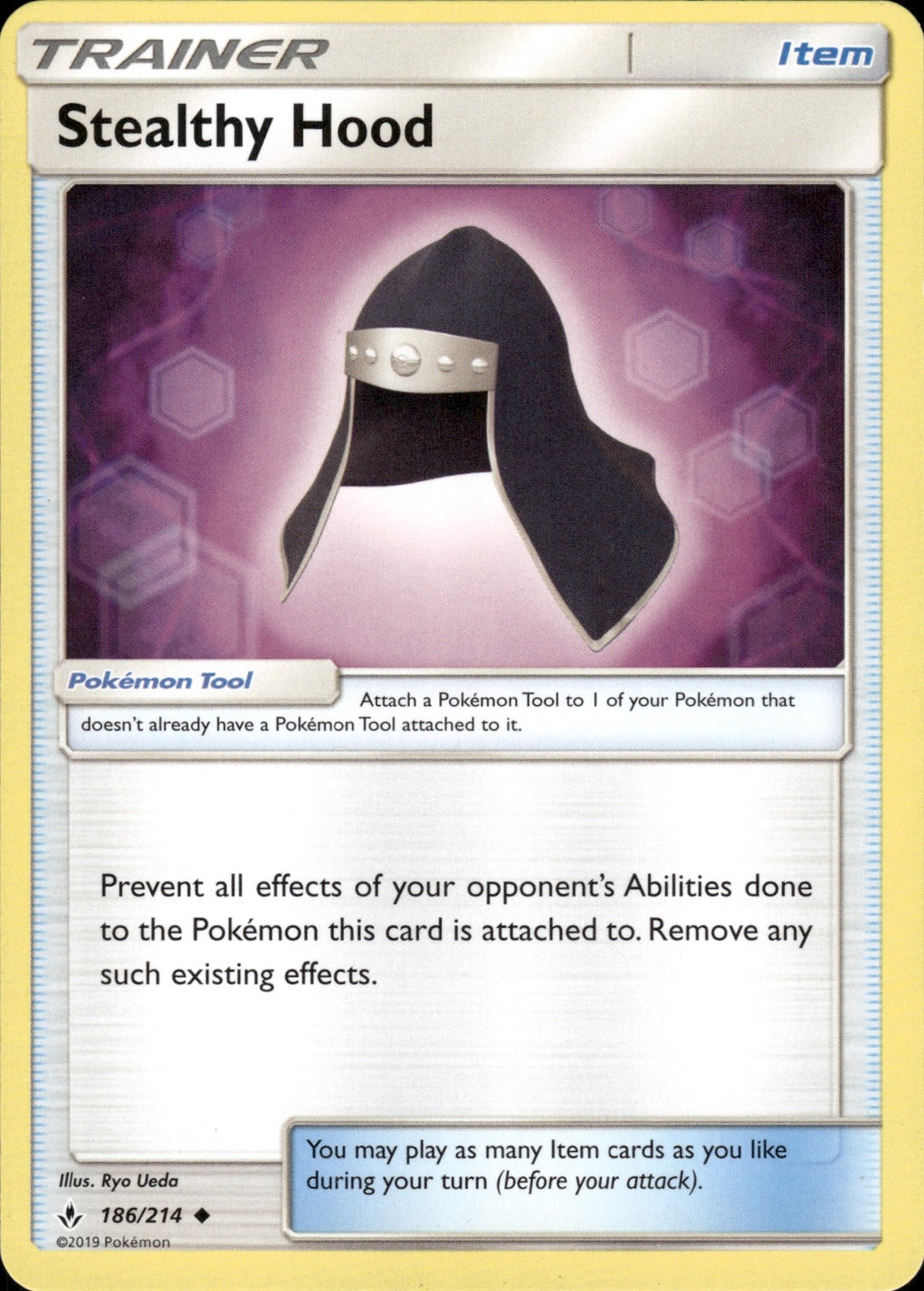 Stealthy Hood 186/214 Uncommon Unbroken Bonds Pokemon Lightly Played