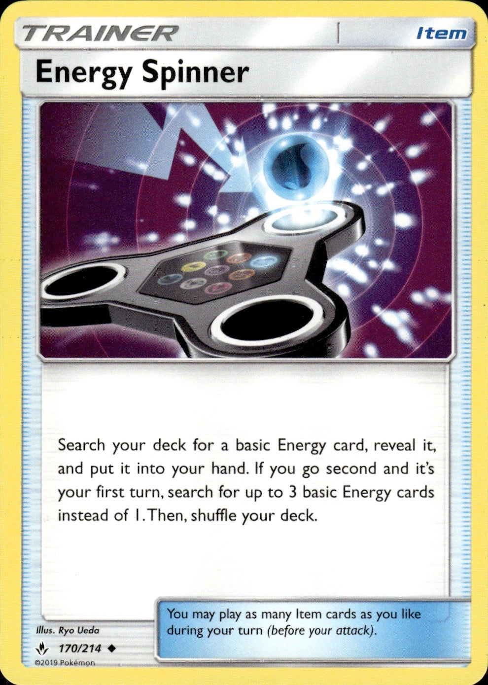 Energy Spinner 170/214 Uncommon Unbroken Bonds Pokemon Lightly Played