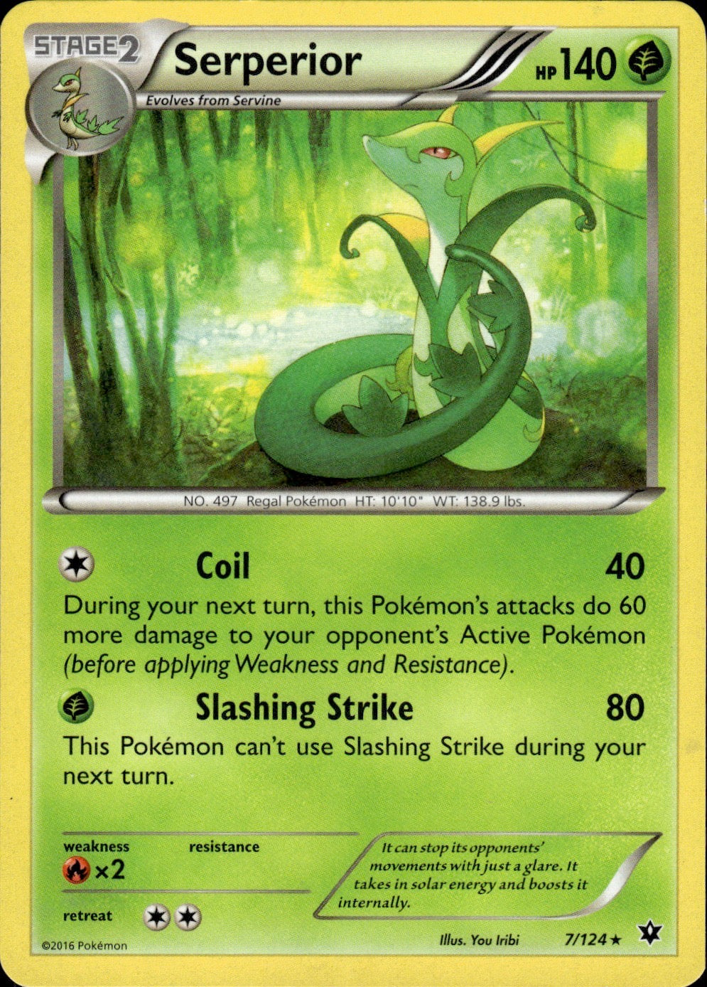 Serperior 7/124 Rare Fates Collide Pokemon Lightly Played