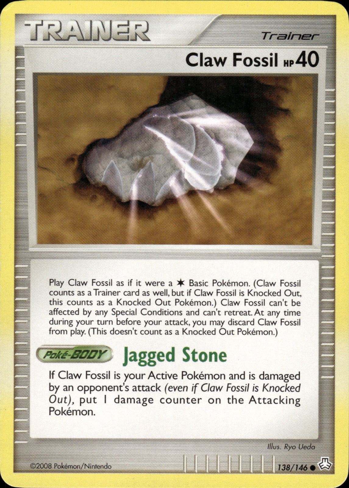Claw Fossil 138/146 Common Legends Awakened Pokemon Lightly Played