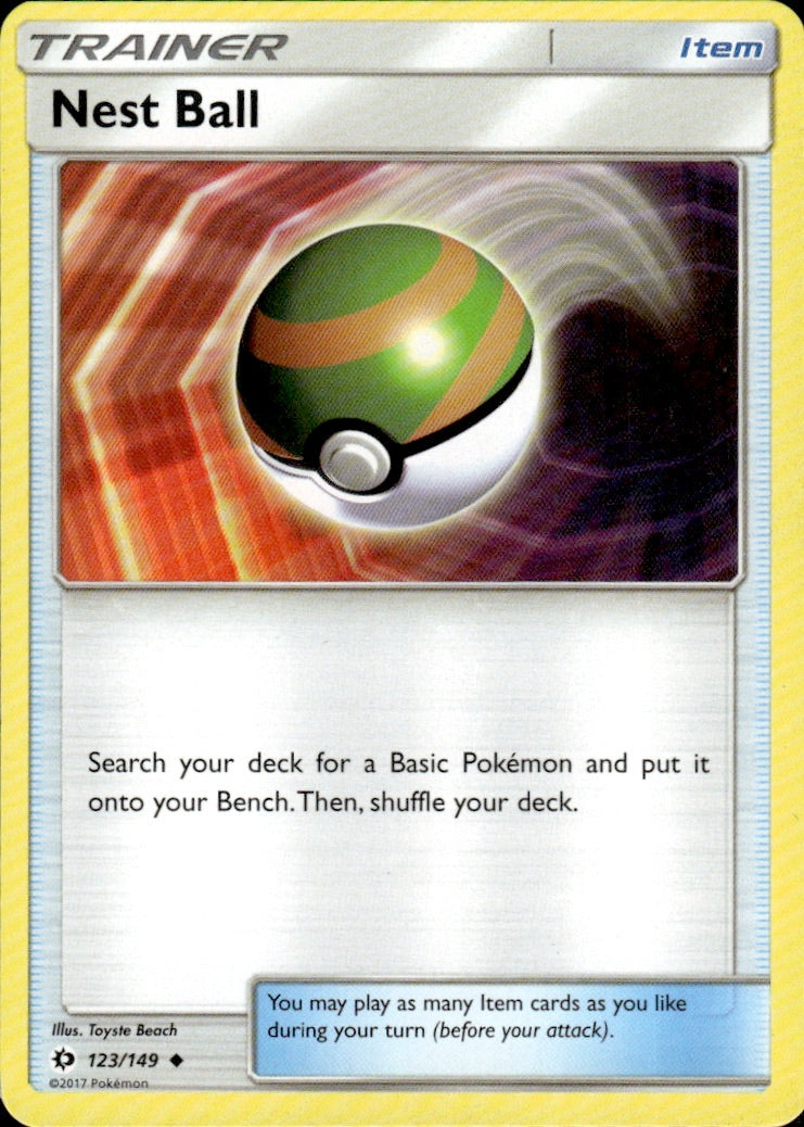 Nest Ball 123/149 Uncommon SM Base Set Pokemon Lightly Played