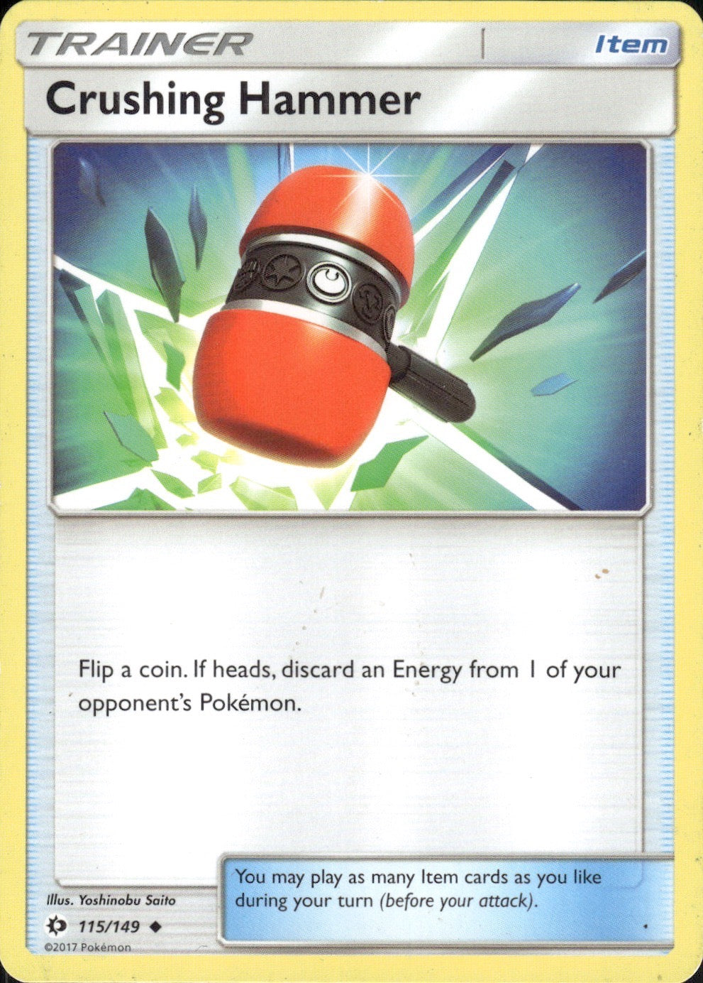 Crushing Hammer 115/149 Uncommon SM Base Set Pokemon Lightly Played
