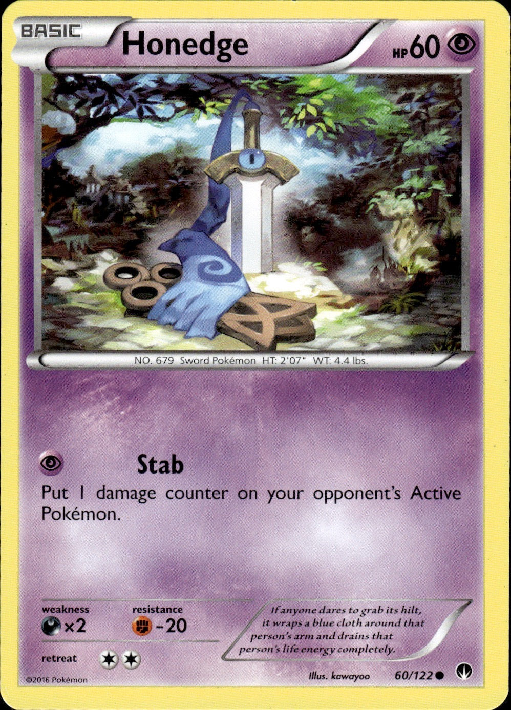 Honedge 60/122 Common BREAKpoint Pokemon Lightly Played