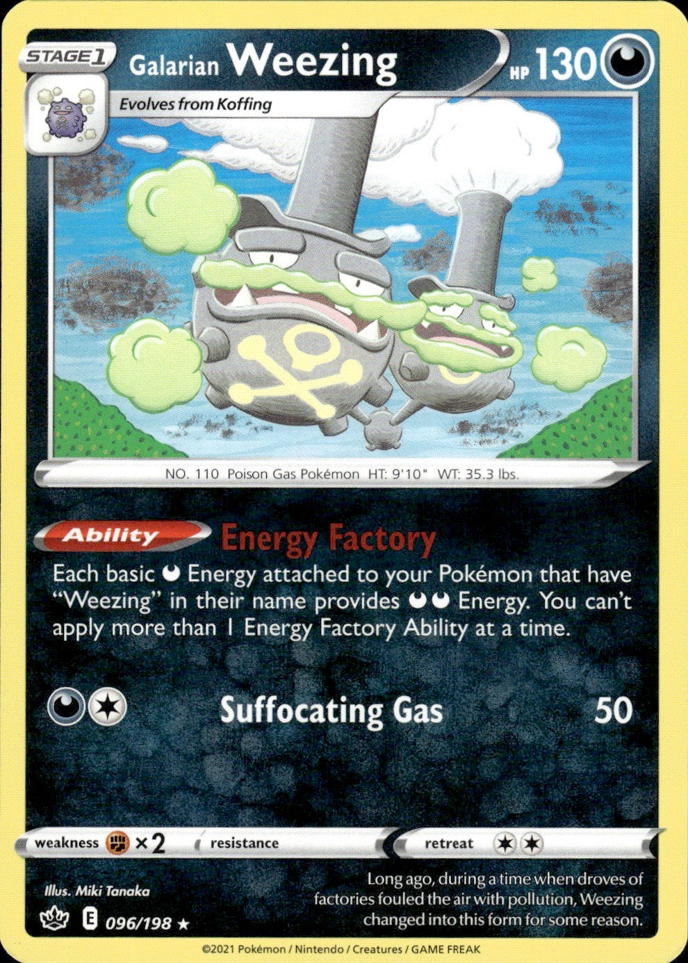 Galarian Weezing 096/198 Rare Chilling Reign Pokemon Lightly Played