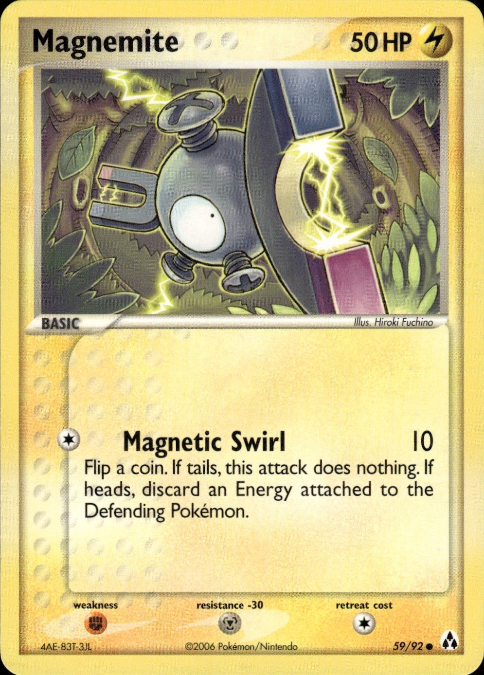 Magnemite 59/92 Common Legend Maker Pokemon Lightly Played