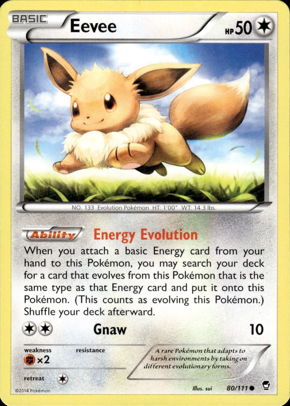 Eevee 80/111 Common Furious Fists Pokemon Lightly Played