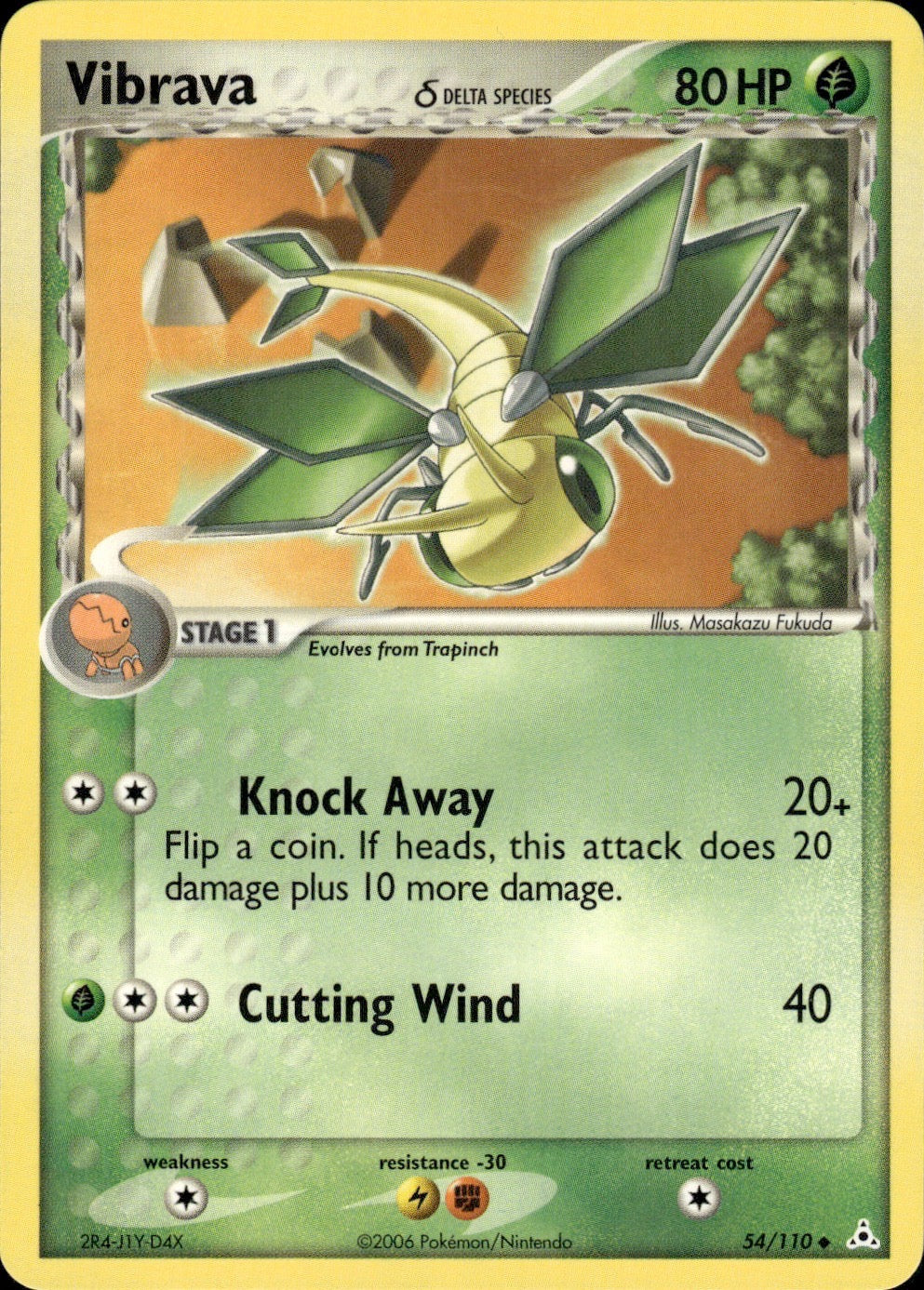 Vibrava 54/110 Uncommon Holon Phantoms Pokemon Lightly Played