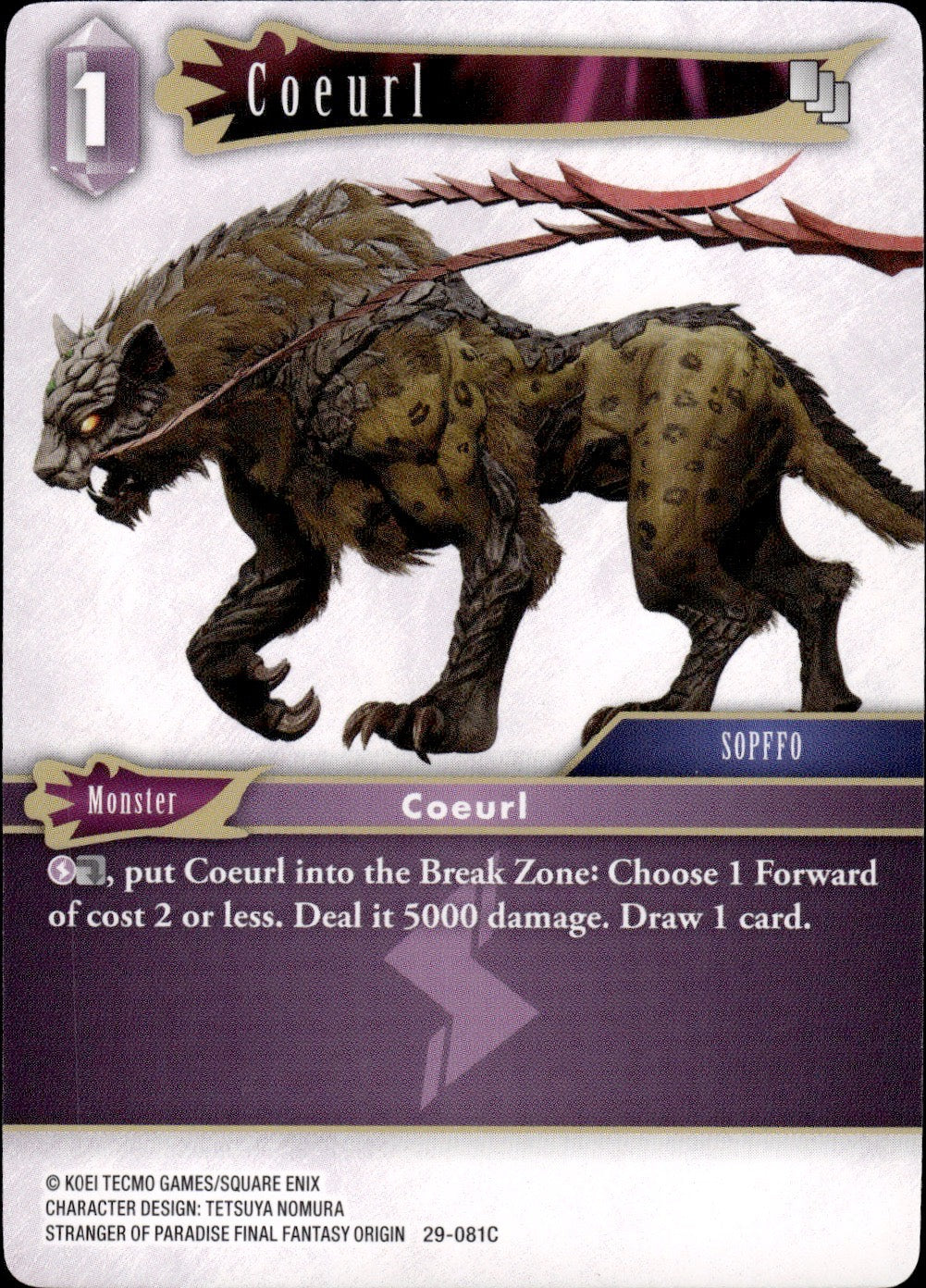Coeurl 29-081C Common Blissful Eternity Final Fantasy Near Mint