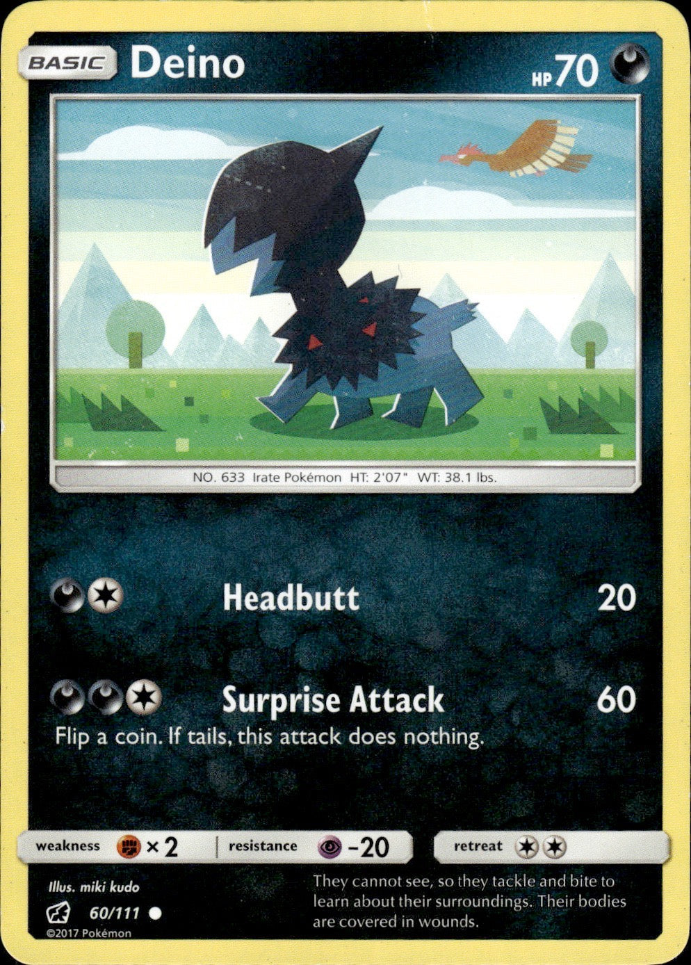 Deino 60/111 Common Crimson Invasion Pokemon Lightly Played