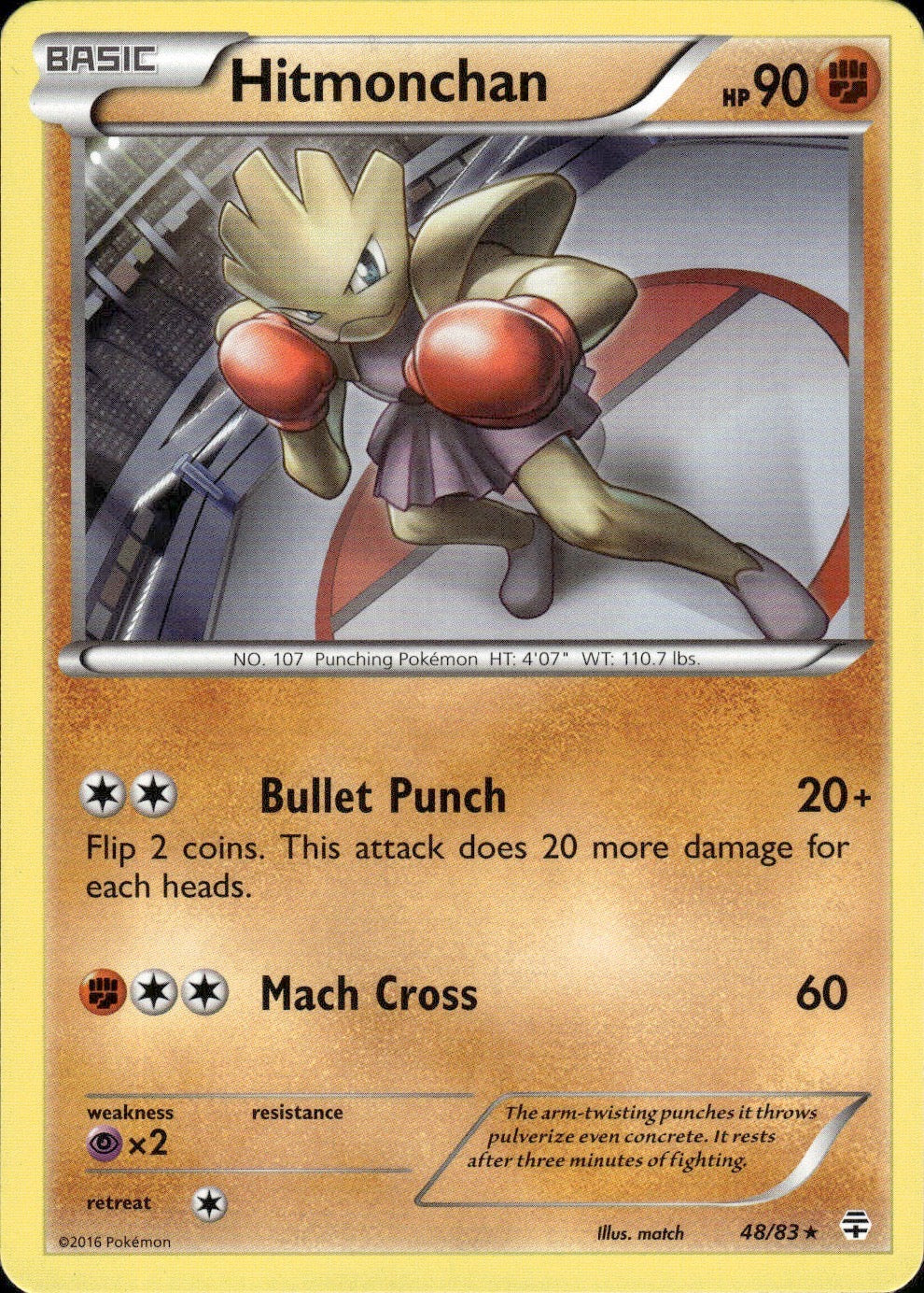 Hitmonchan 48/83 Rare Generations Pokemon Lightly Played