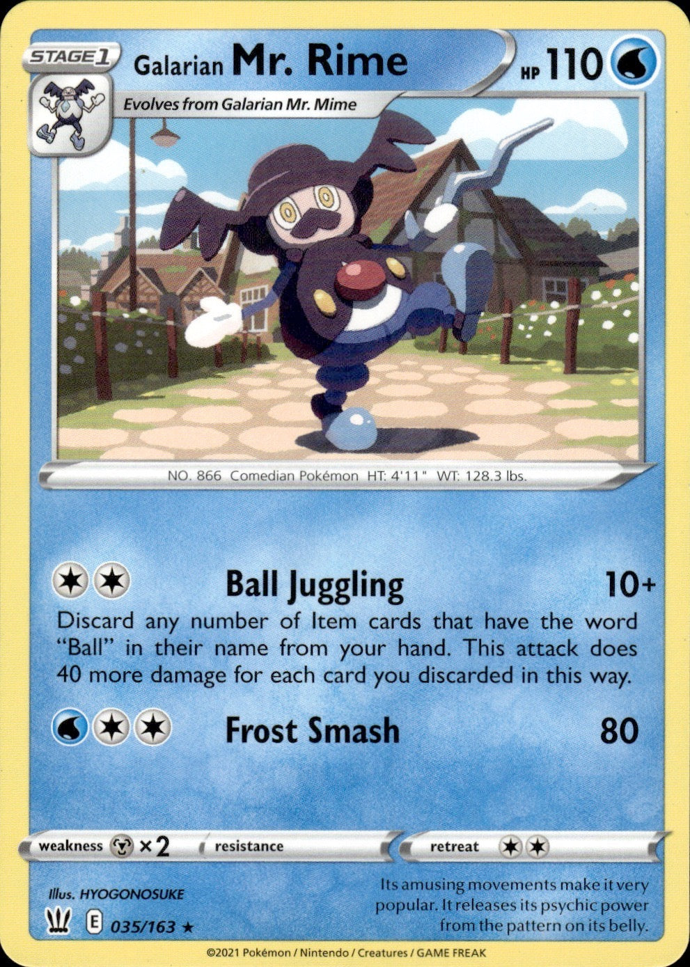 Galarian Mr. Rime 035/163 Rare Battle Styles Pokemon Lightly Played