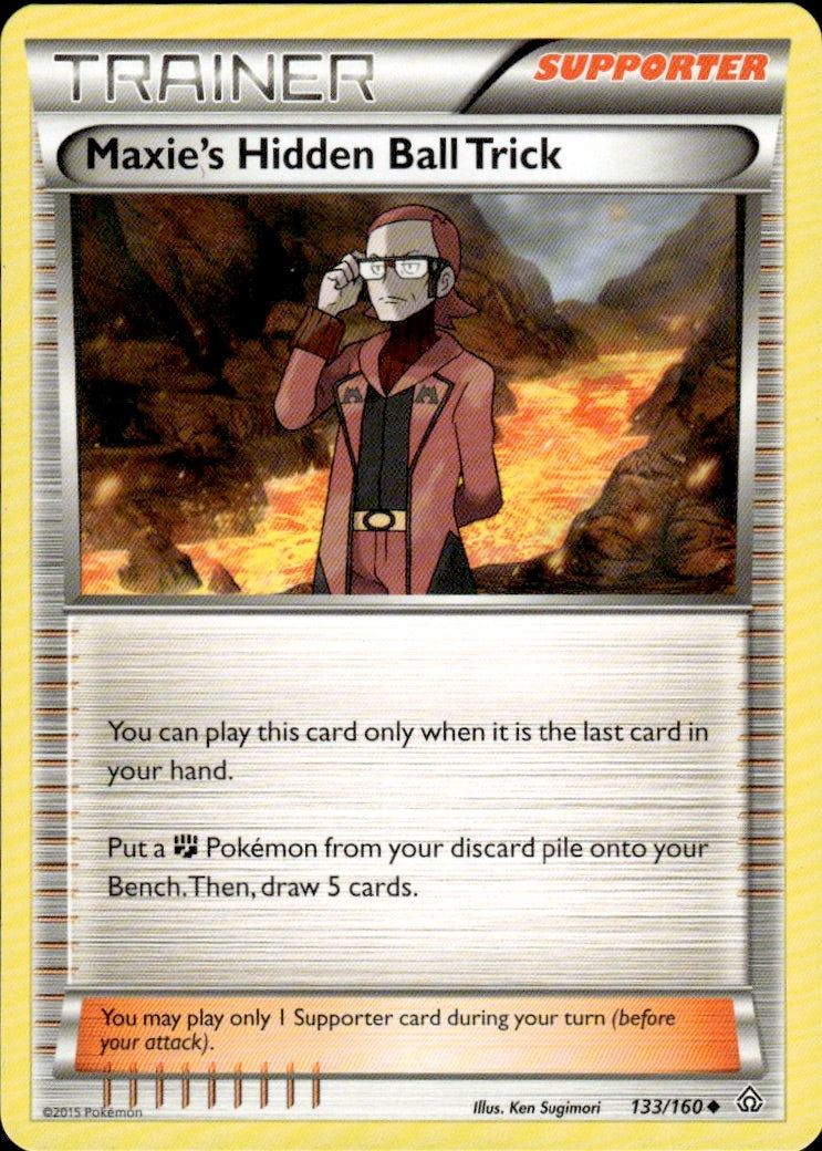 Maxie's Hidden Ball Trick 133/160 Uncommon Primal Clash Pokemon Lightly Played