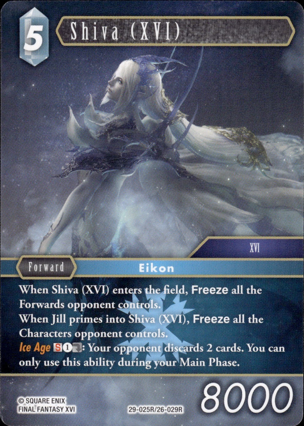Shiva (XVI) 26-029R Rare Gunslinger in the Abyss Final Fantasy Near Mint