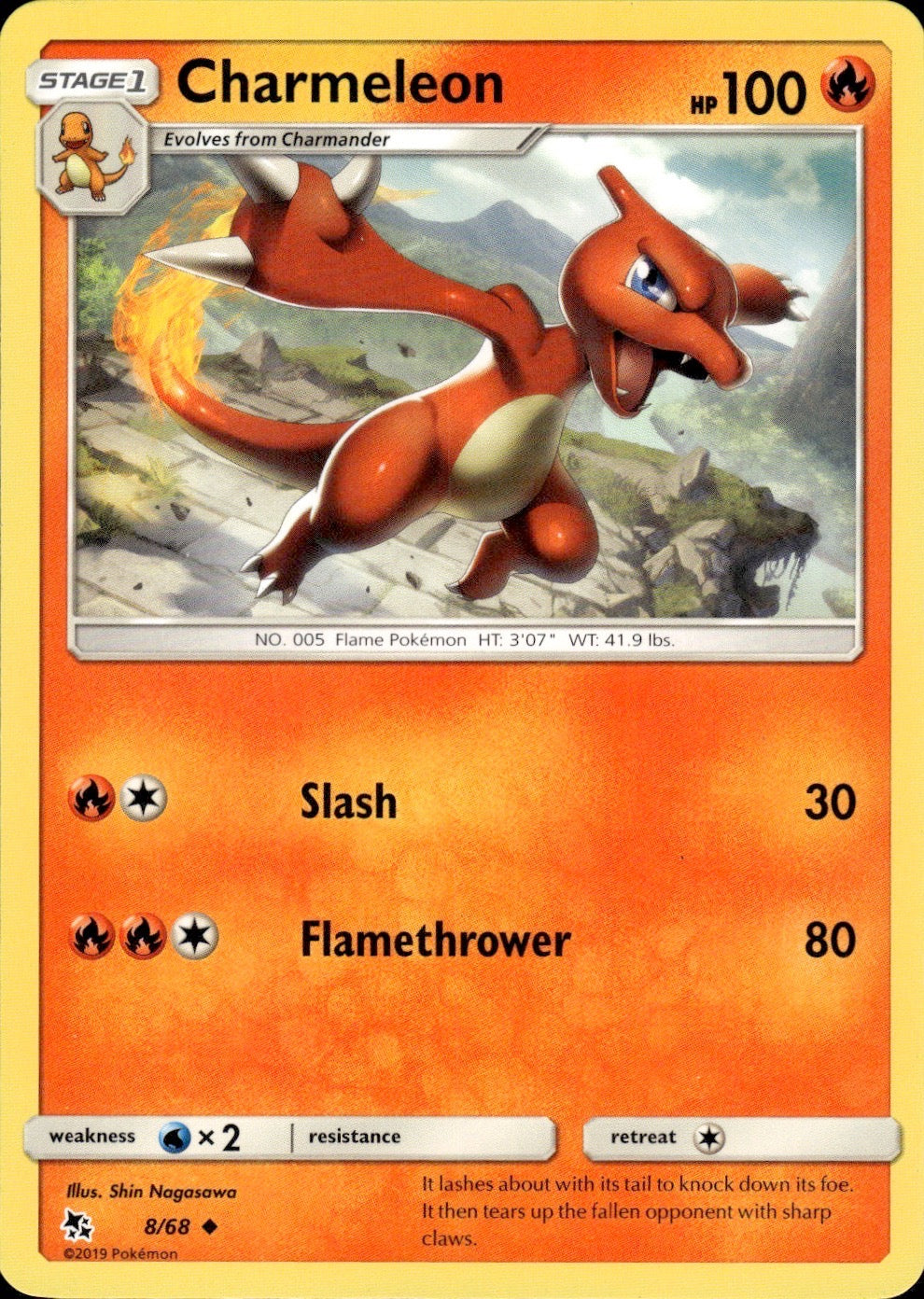 Charmeleon 8/68 Uncommon Hidden Fates Pokemon Lightly Played