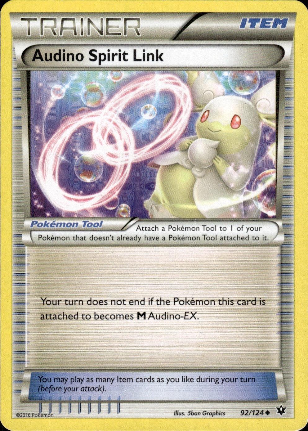 Audino Spirit Link 92/124 Uncommon Fates Collide Pokemon Lightly Played