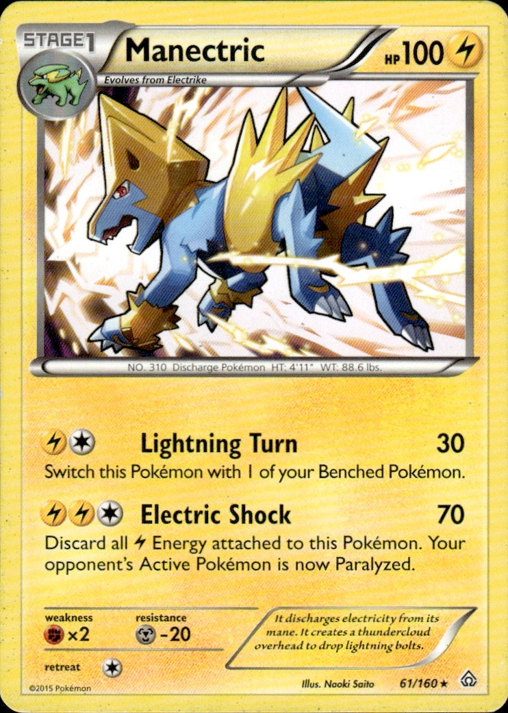 Manectric 61/160 Holo Rare Primal Clash Pokemon Lightly Played