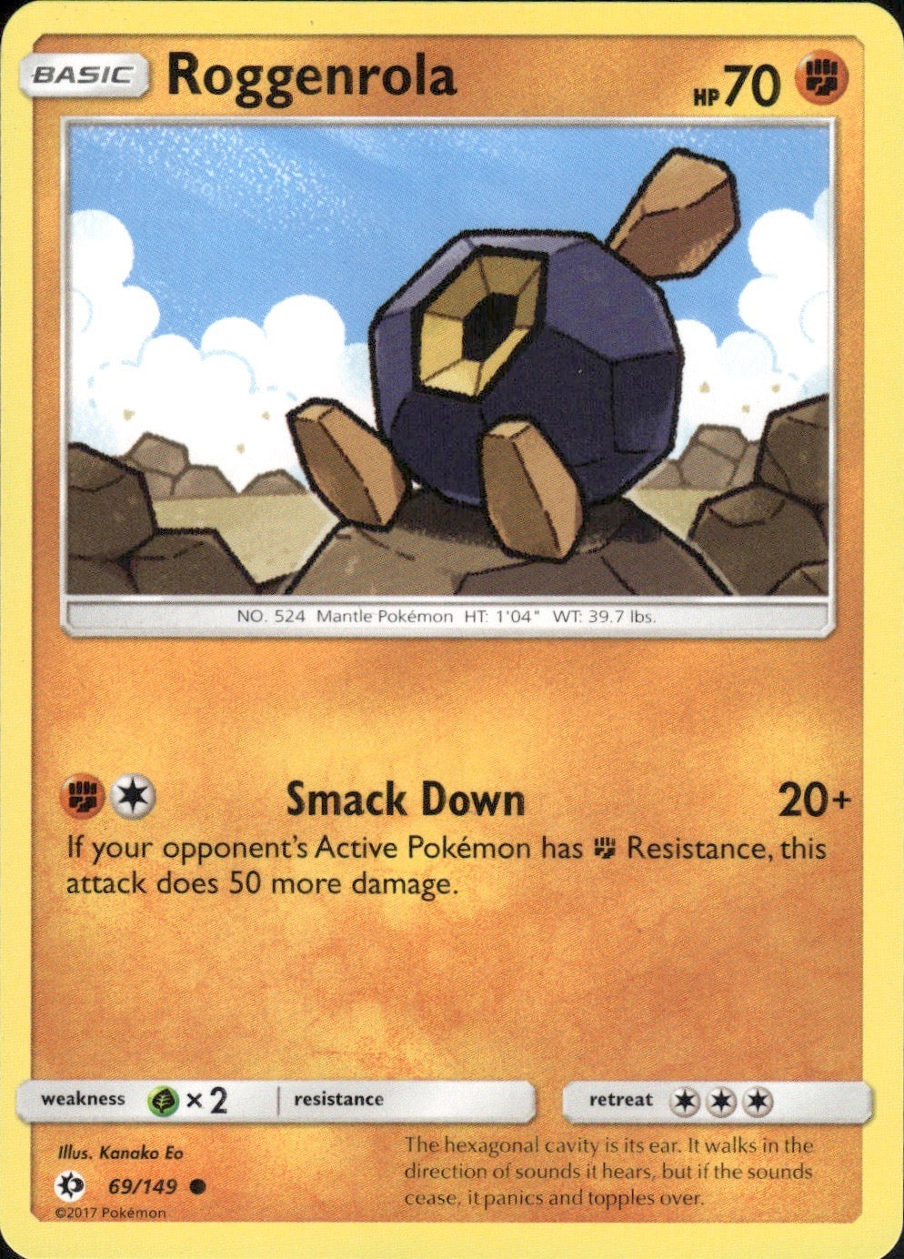 Roggenrola 69/149 Common SM Base Set Pokemon Lightly Played