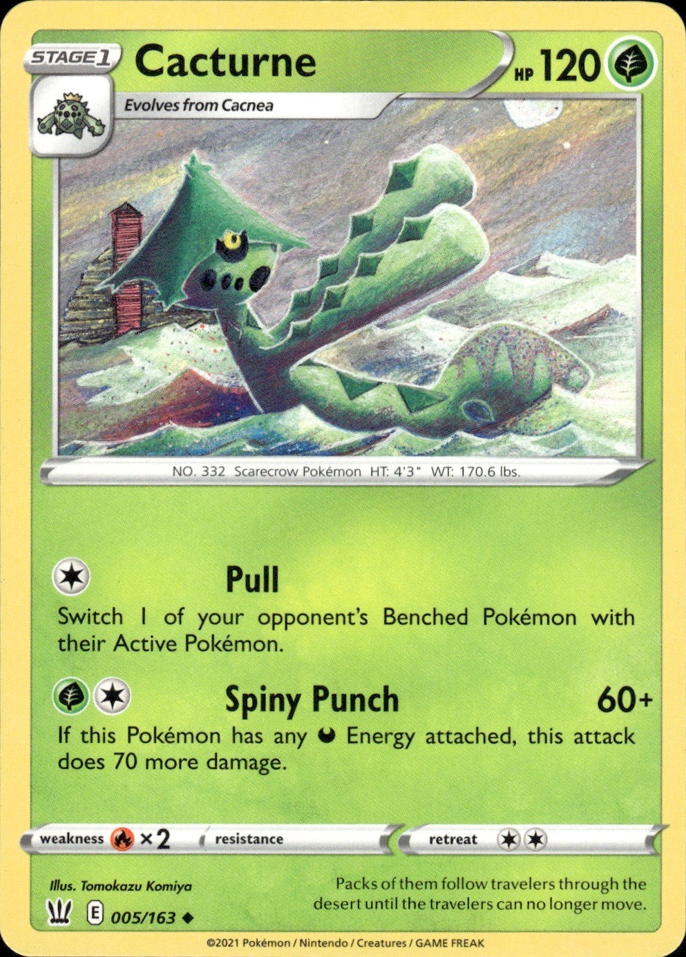 Cacturne 005/163 Uncommon Battle Styles Pokemon Lightly Played