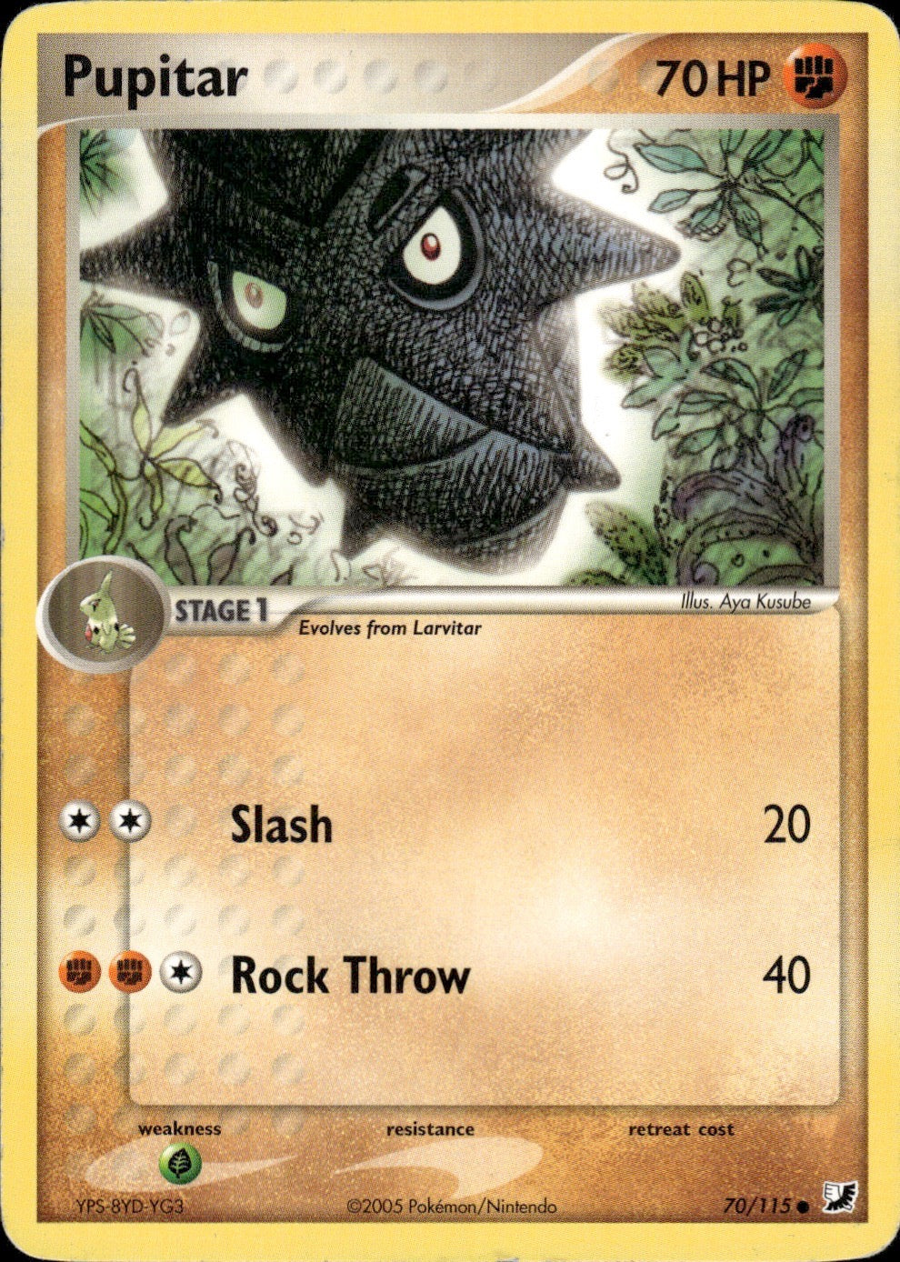 Pupitar 70/115 Common Unseen Forces Pokemon Lightly Played