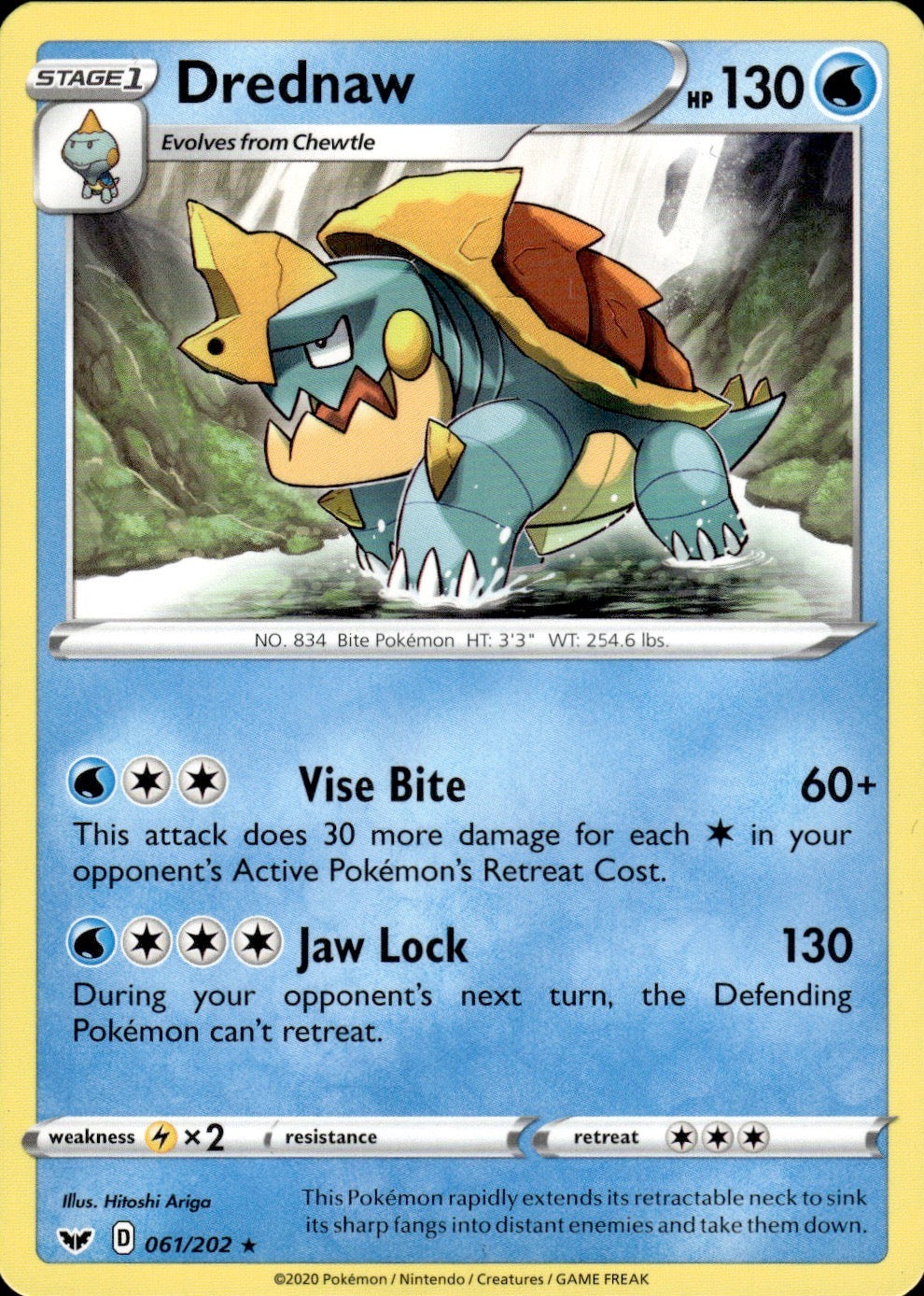 Drednaw 061/202 Rare Sword & Shield Pokemon Lightly Played