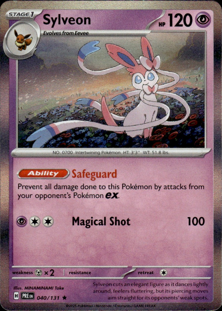 Sylveon 040/131 Holo Rare Prismatic Evolutions Pokemon Lightly Played