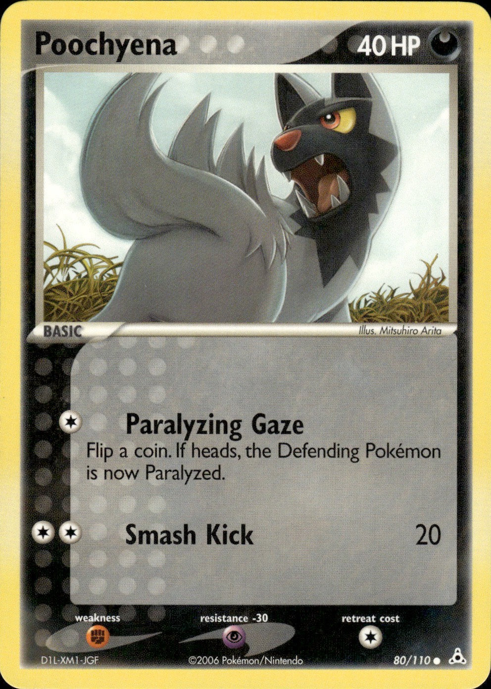 Poochyena 80/110 Common Holon Phantoms Pokemon Lightly Played