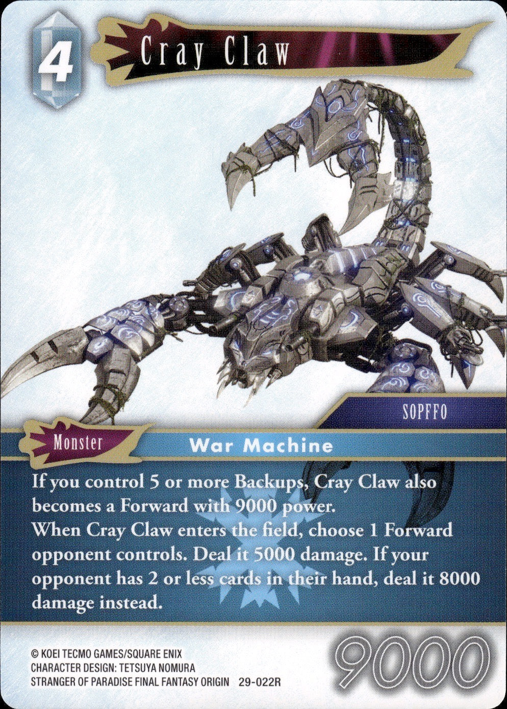 Cray Claw 29-022R Rare Blissful Eternity Final Fantasy Near Mint