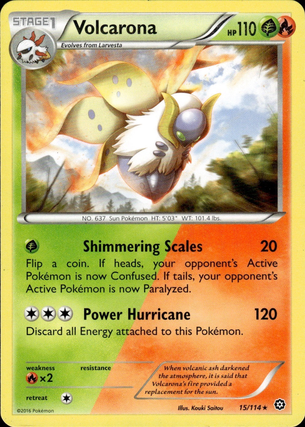 Volcarona 15/114 Rare Steam Siege Pokemon Lightly Played