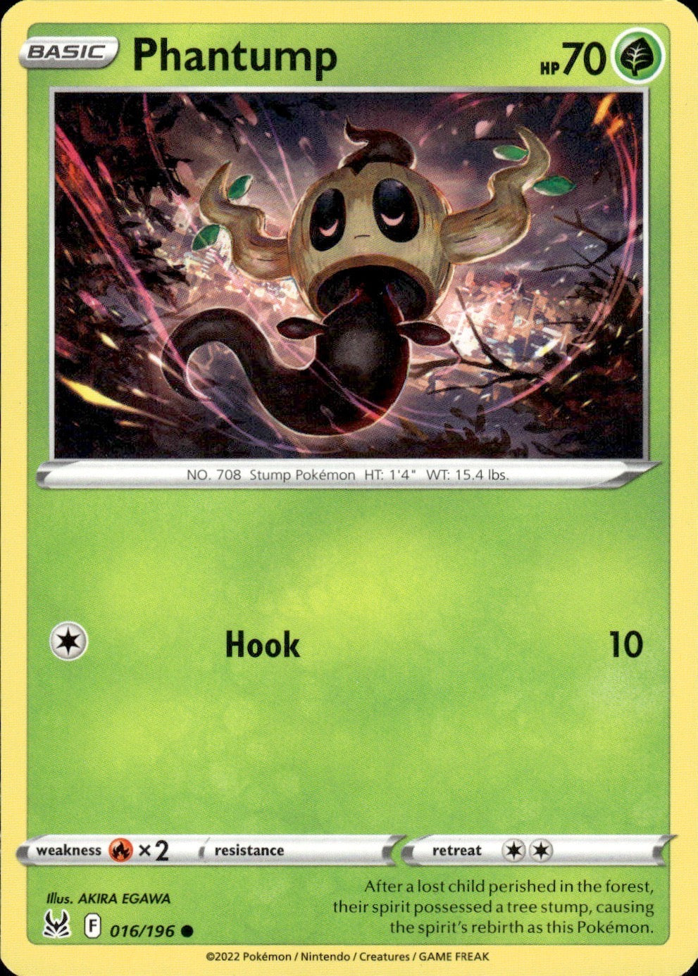 Phantump 016/196 Common Lost Origin Pokemon Lightly Played