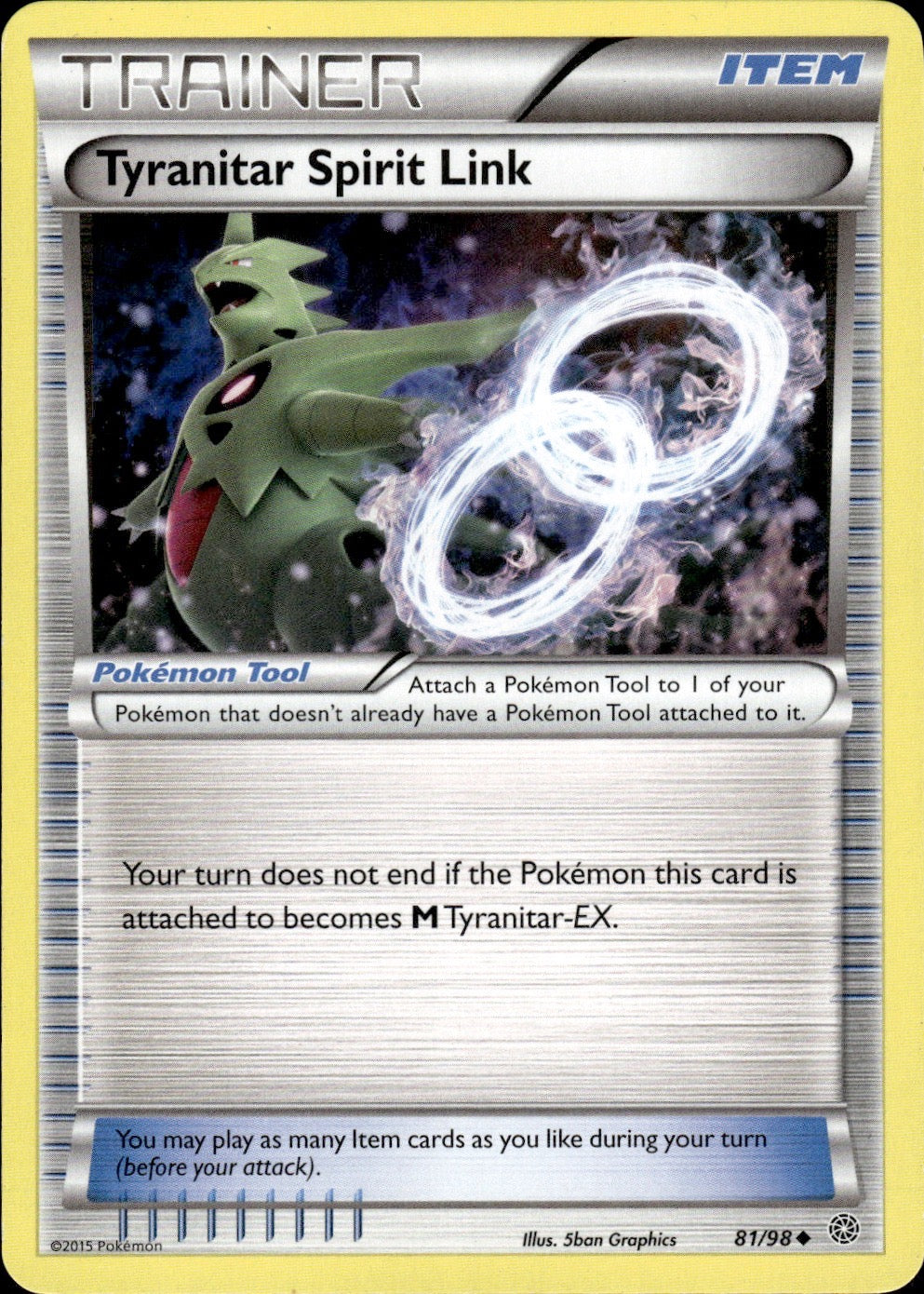Tyranitar Spirit Link 81/98 Uncommon Ancient Origins Pokemon Lightly Played