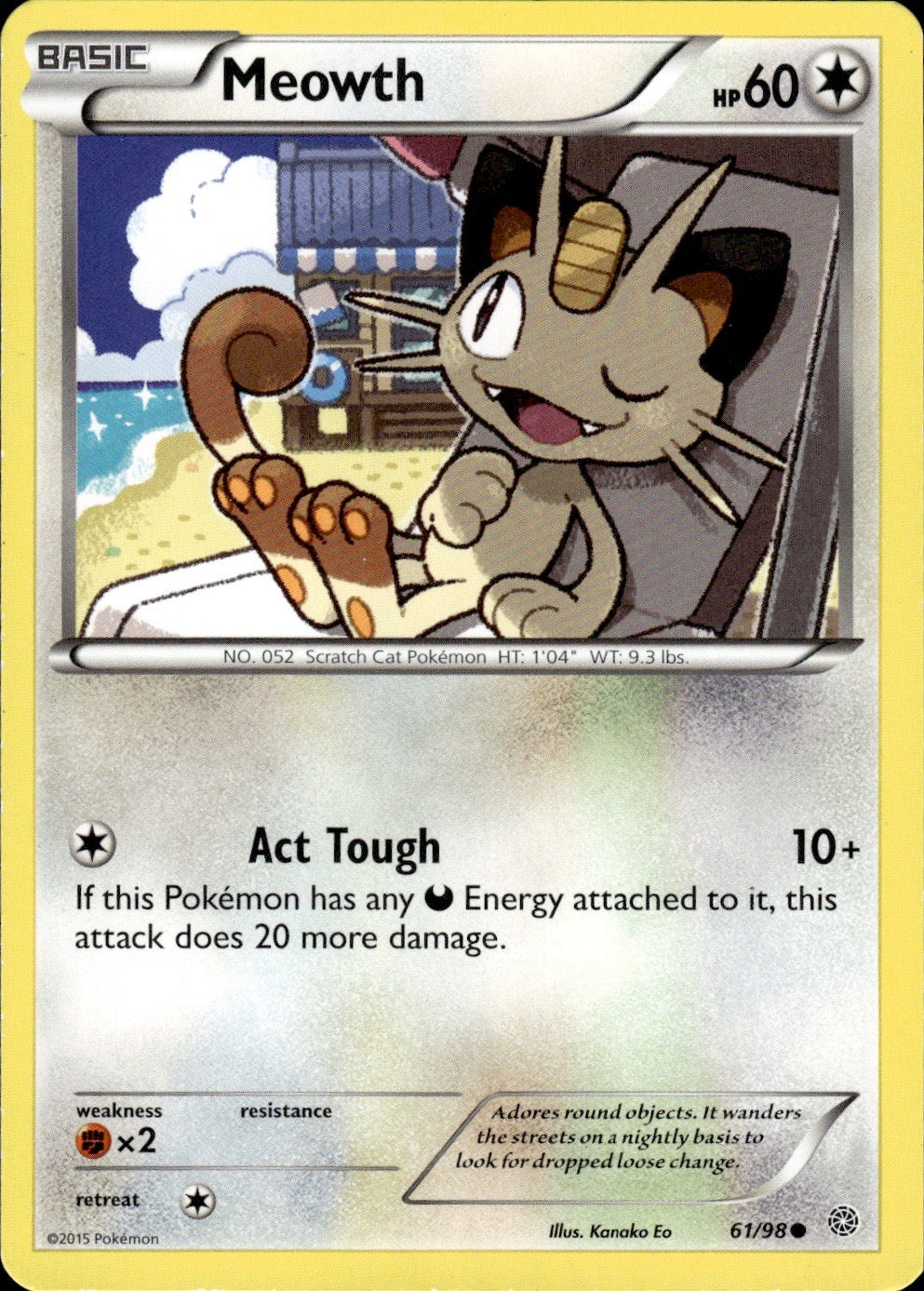 Meowth 61/98 Common Ancient Origins Pokemon Lightly Played