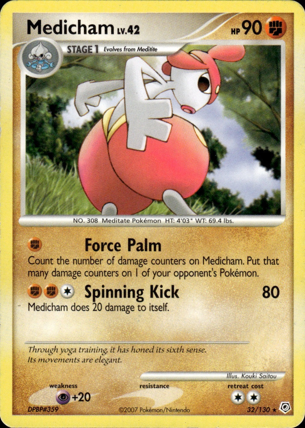 Medicham 32/130 Rare Diamond & Pearl Pokemon Lightly Played