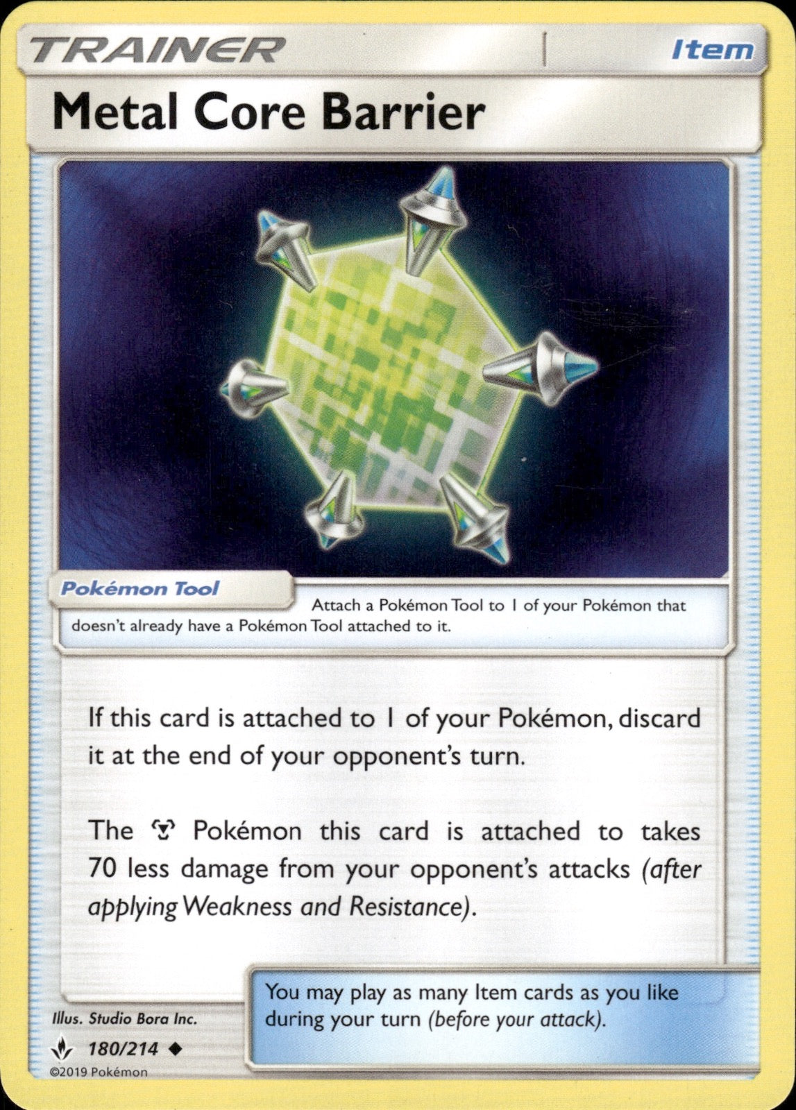 Metal Core Barrier 180/214 Uncommon Unbroken Bonds Pokemon Lightly Played