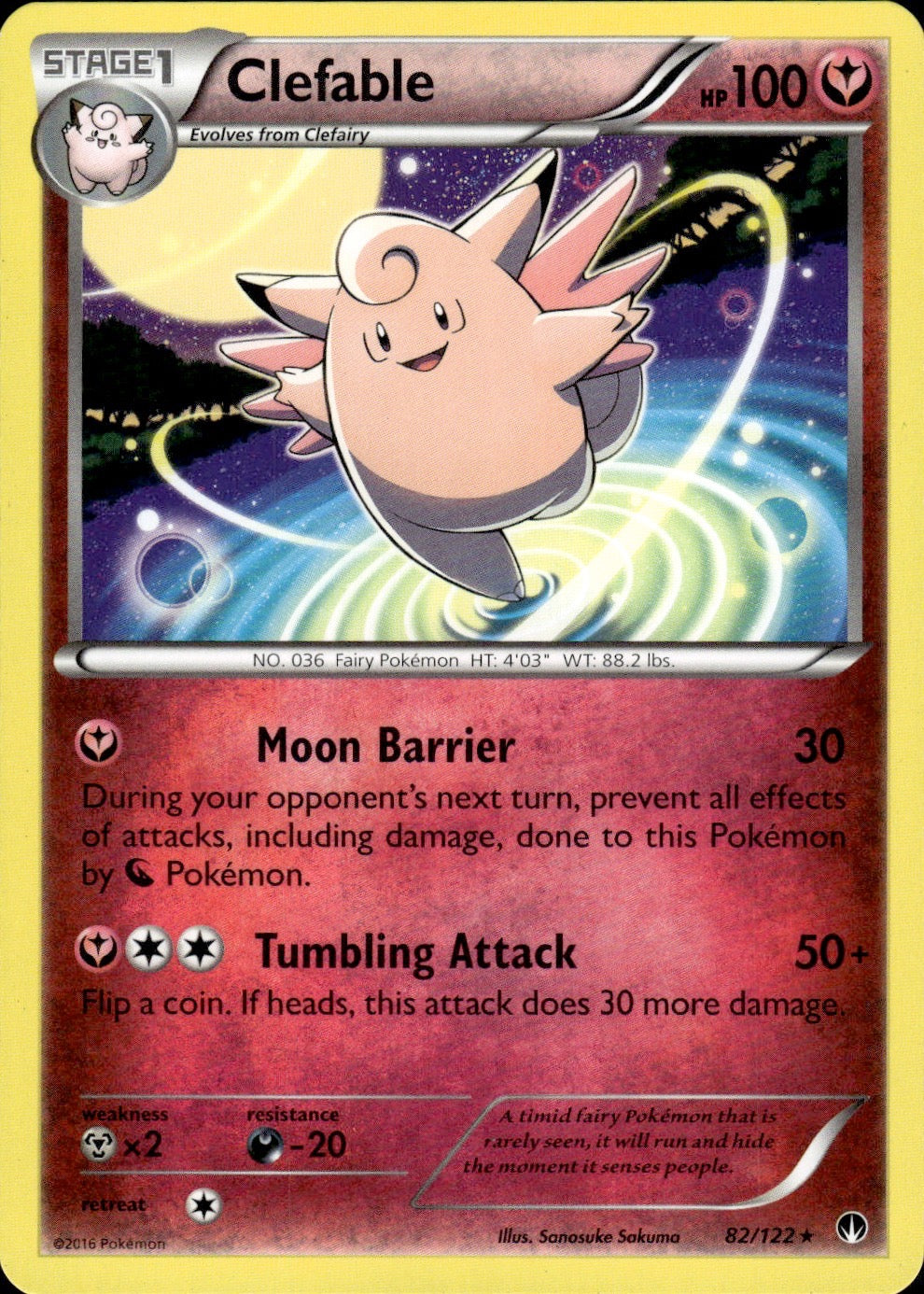 Clefable 82/122 Rare BREAKpoint Pokemon Lightly Played