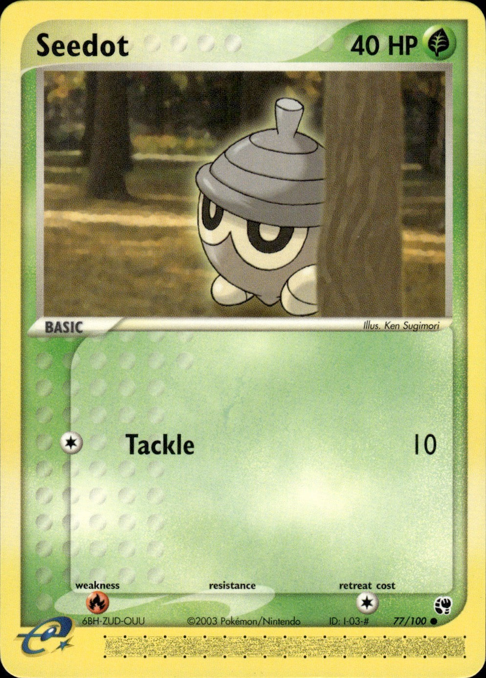Seedot 77/100 Common Sandstorm Pokemon Lightly Played