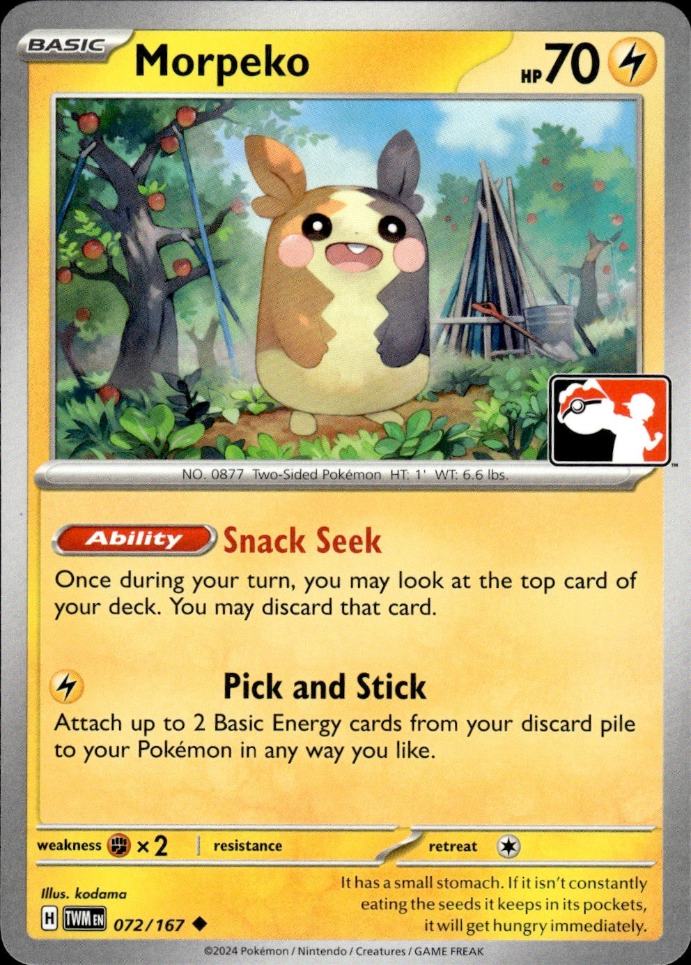 Morpeko - 072-167 072/167 Uncommon Prize Pack Series Cards Pokemon Near Mint