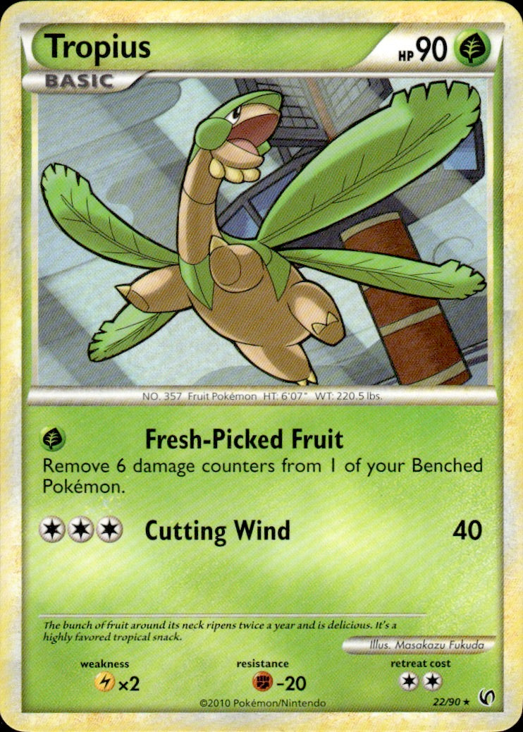 Tropius 22/90 Rare HGSS Undaunted Pokemon Lightly Played