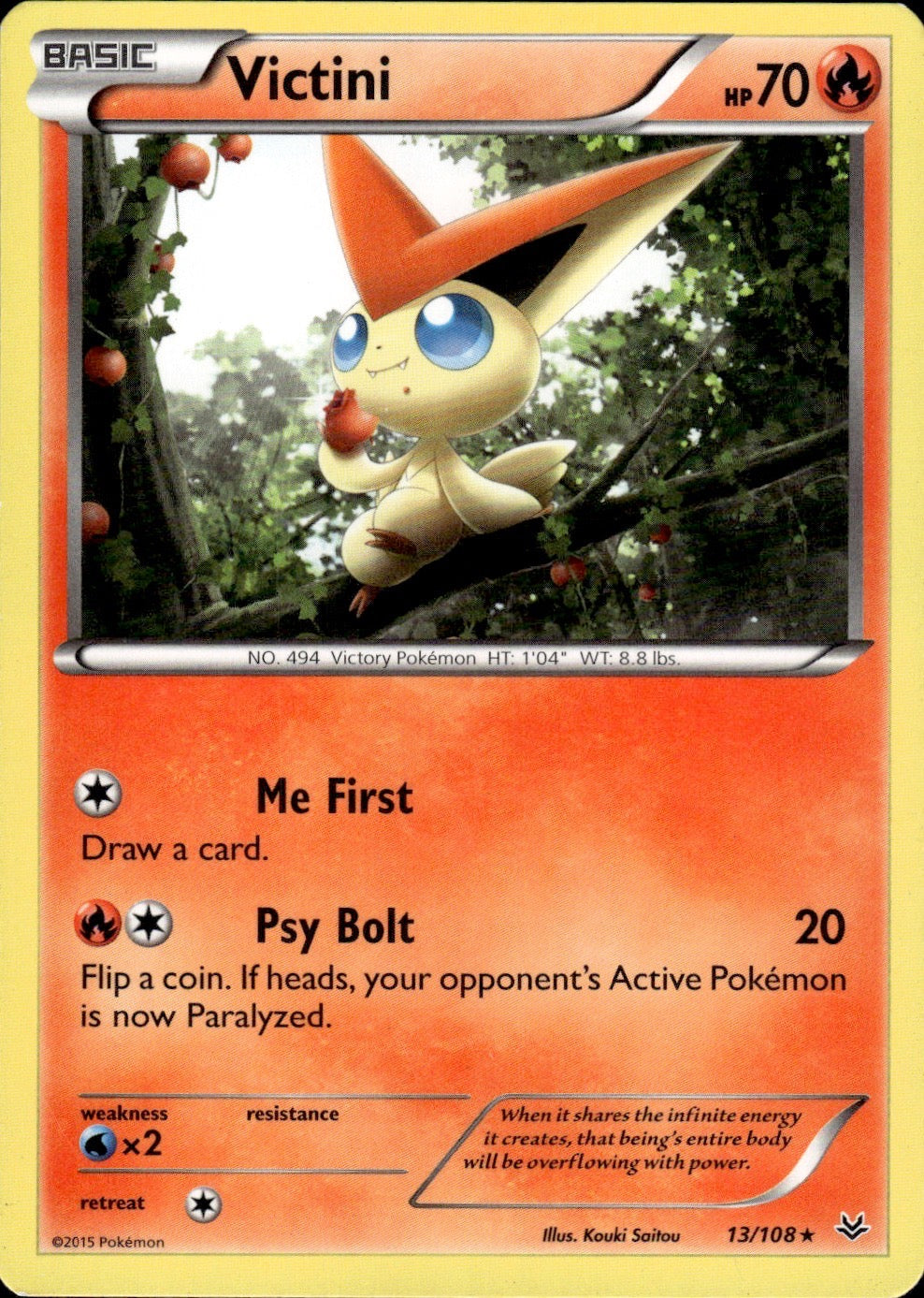 Victini 13/108 Rare Roaring Skies Pokemon Lightly Played